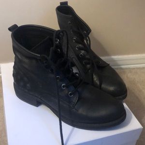 Sam Edelman studded Black Leather Combat Boots